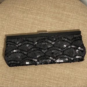 Banana republic beaded sequins black clutch